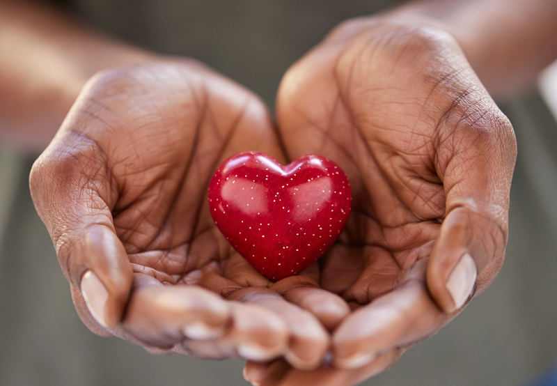Giving heart in hands